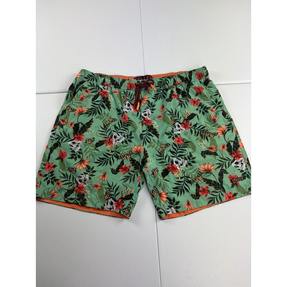 Sullen Art Collective Men’s Party Shorts 3XL Skull Floral Graphic Swim Trunks